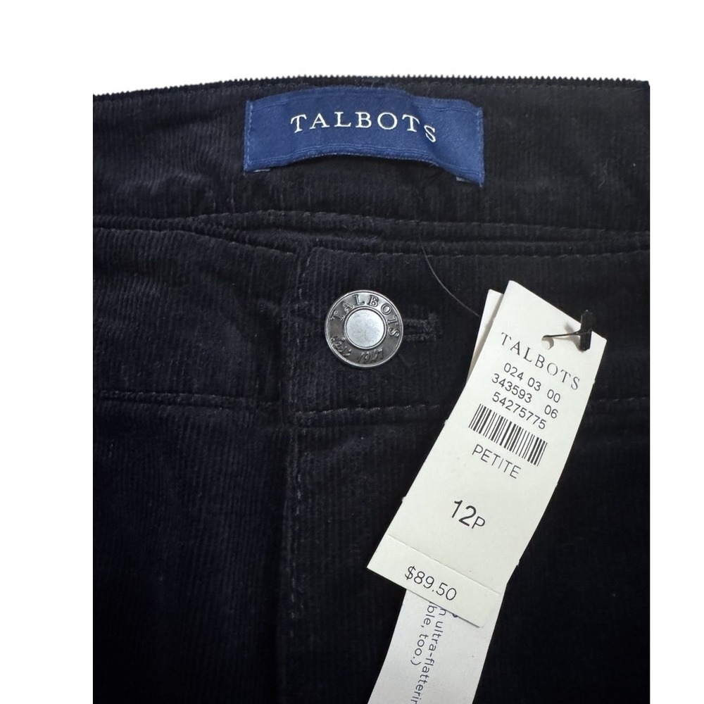 Talbots Corduroy Pants Womens 12P Navy Flawless High-Waist Straight-Leg NWT - Picture 4 of 7